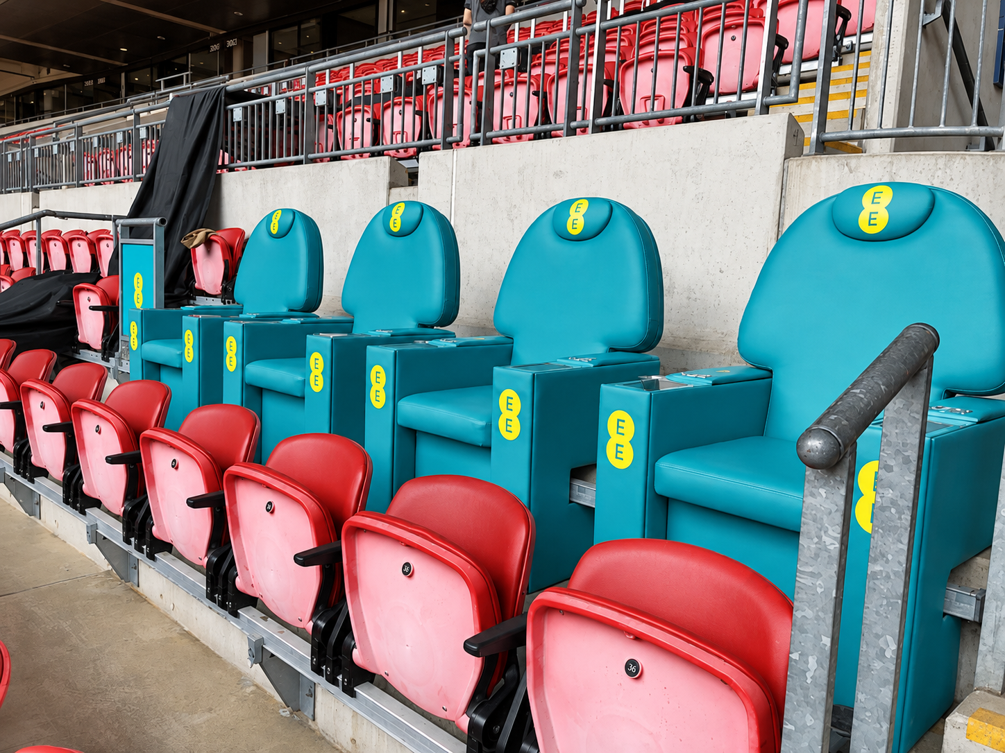 EE branded seats at Wembley Stadium